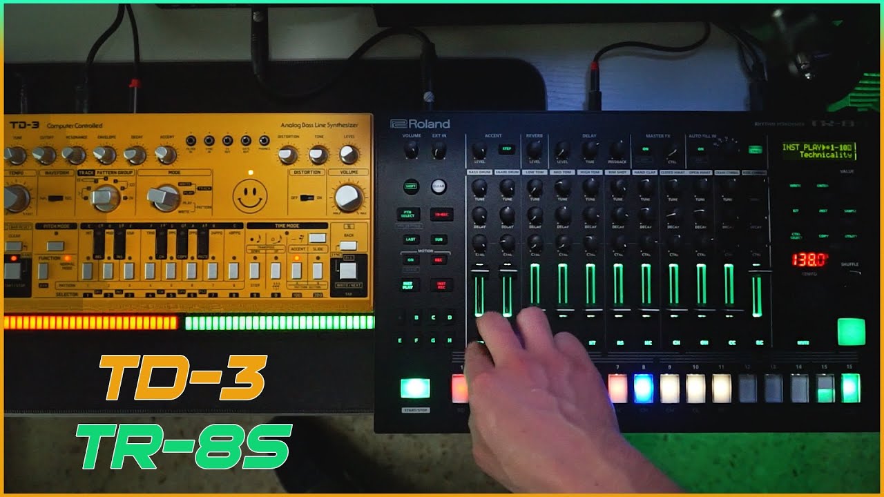 Acid Techno with BEHRINGER TD-3 and ROLAND TR-8S - YouTube