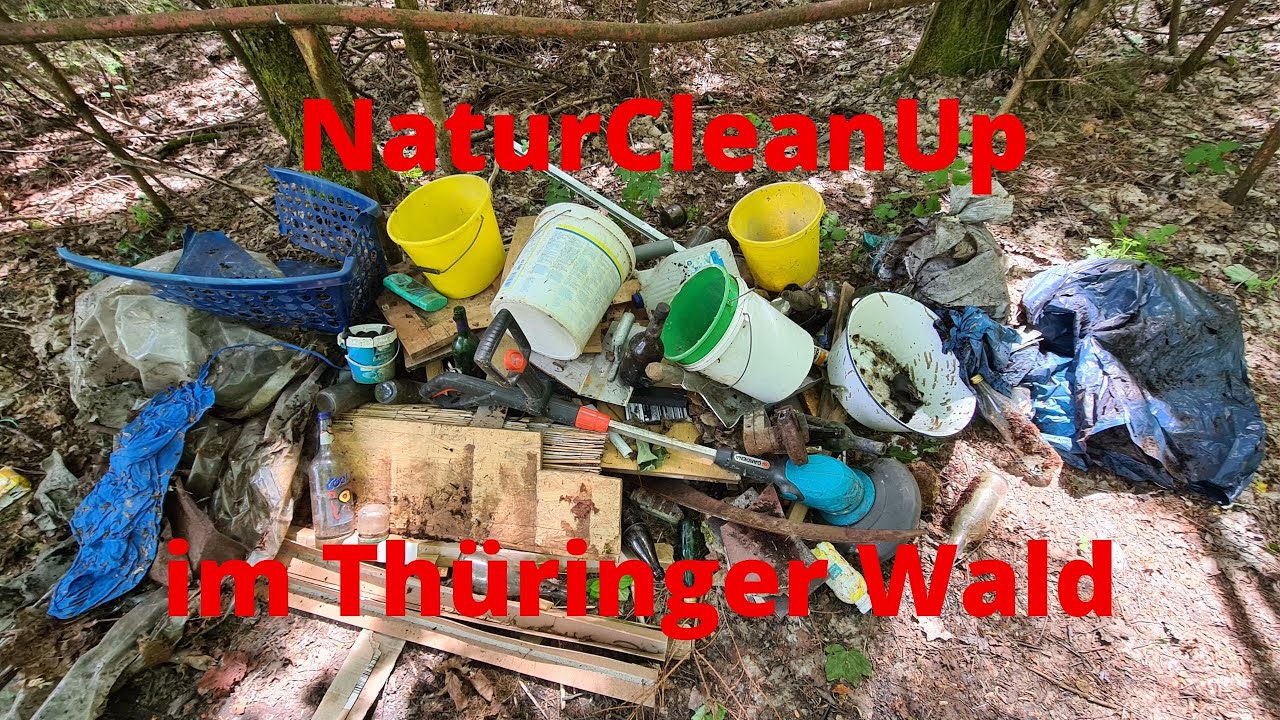 NaturCleanUp - Müllsammelaktion an einer Waldstraße in Südthüringen - viel Müll illegal entsorgt 😡