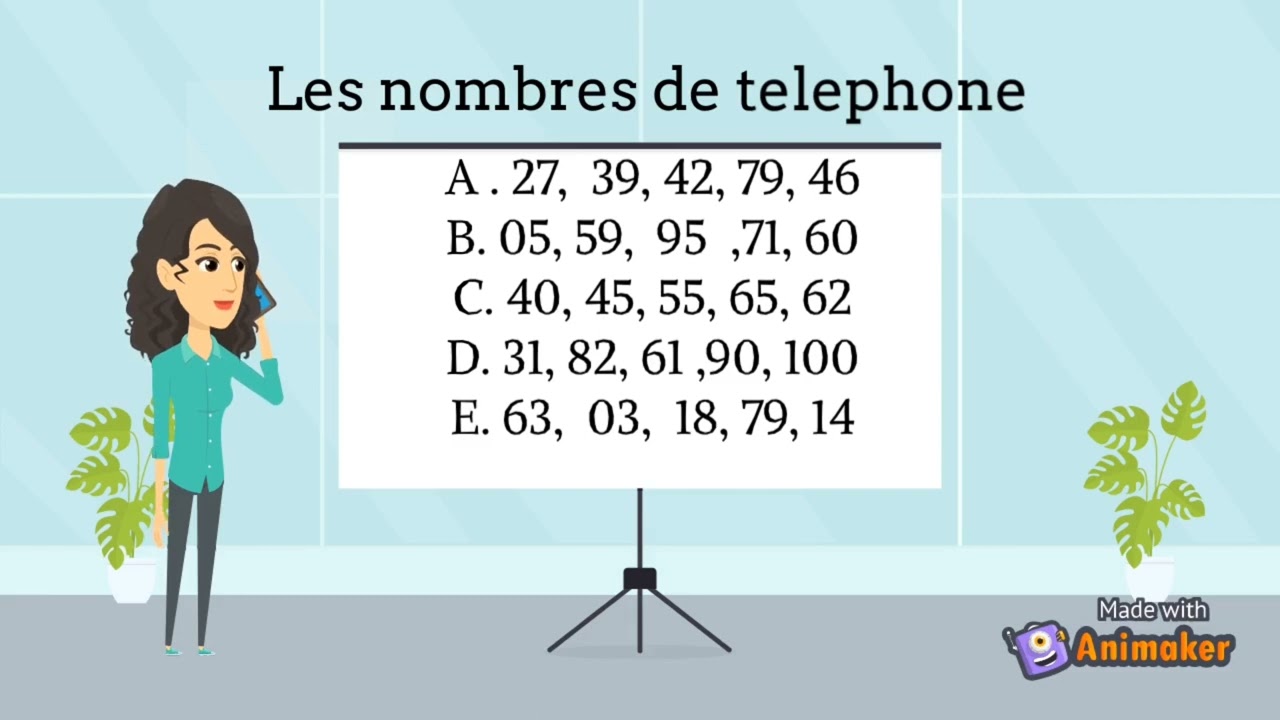 #les nombres en français compréhension orale A1      exercice 2