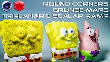 011 Final materials, round corners node, applying grunge maps with triplanar, and the scalar ramp!
