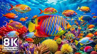 DREAM AQUARIUM 8K - Marine Life, Sea Animals and Coral Reef - Fish Tank Sounds for Deep Sleep #12