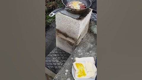 HOLLOW CONCRETE BLOCK ROCKET STOVE