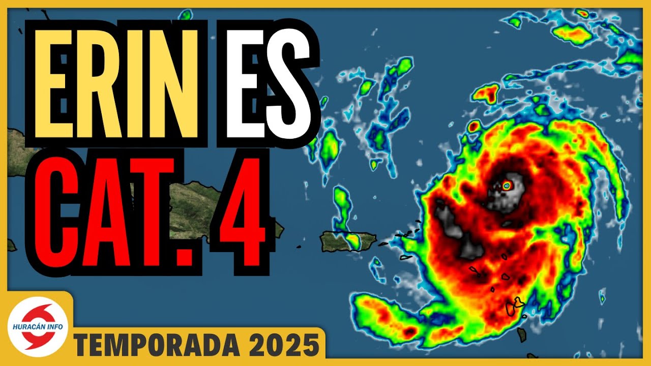 Erin se convierte en huracán de categoría 4