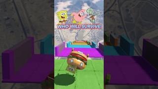 Spongebob Patrick and Squidward Survival Challenge 😱🔥🔥 #shorts #spongebob #patrick #squidward #gta