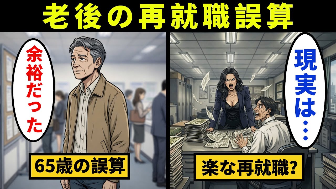 【漫画】65歳、楽だと思って再就職を選んだ男のリアルな生活。あとから気づいた「仕事選び」の致命的な誤算【メンタル闇ネタ】
