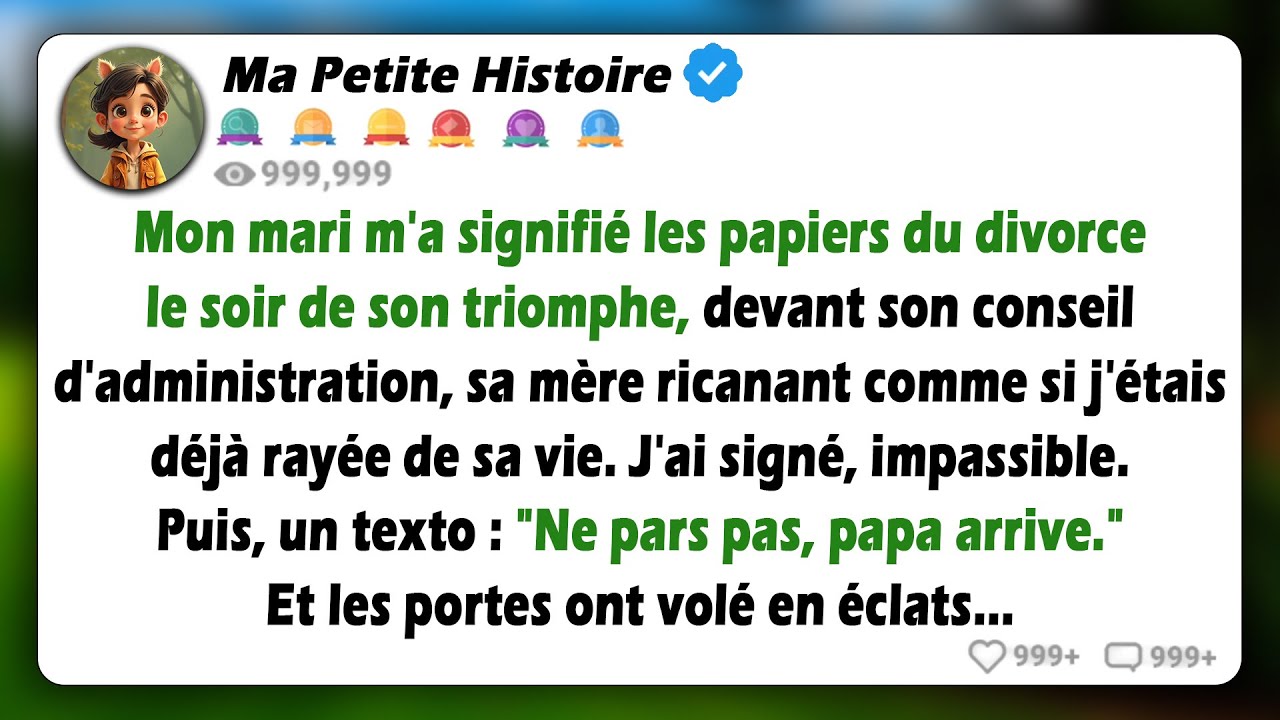Mon mari m'a signifié les papiers du divorce le soir où il est devenu PDG, devant son conseil...