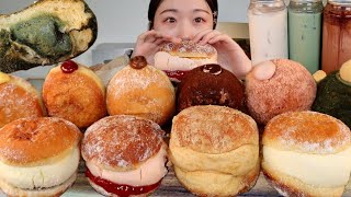 АСМР Я уверена, что это лучший пончик🍩 в моей жизни💕 10 видов пончиков Десерт МУКБАНГ