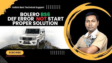 Bolero Bs6 Complete Solution DEF ERROR NOT START | By Radhika CarTech India