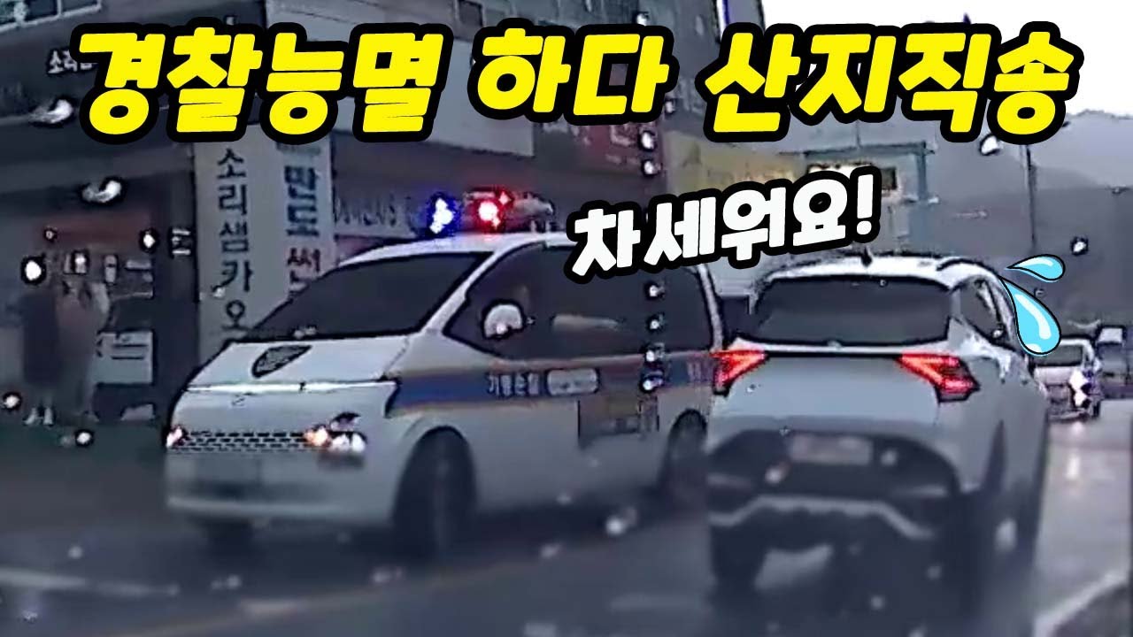 [블랙박스]머리가 나쁘면 생기는 일. 경찰 바로 앞에서 대놓고 불법유턴｜2025블박사고영상