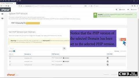 How to Set the PHP Version per Domain using cPanel with The CW3 Web Hosting