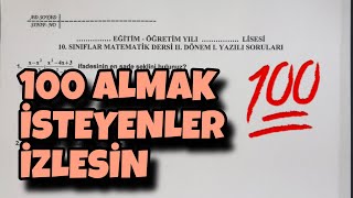 10.Sınıf Matematik 2.Dönem 1.Yazılı