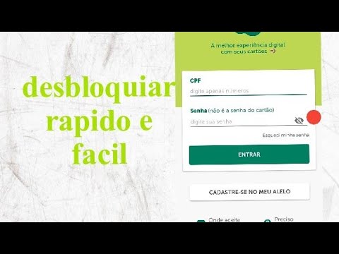 como  desbloquear o.  cartão alimentação. escolar  alelo  facio. e.    rapido!!!  no aplicativo