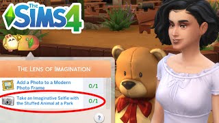 How To Take an Imaginative Selfie with the Stuffed Animal at a Park (Week 2 Event)  - The Sims 4