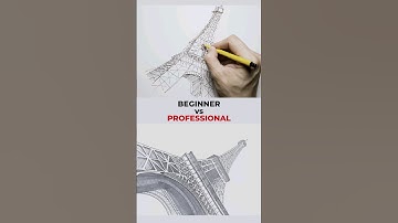 Beginner vs Professional Drawing Challenge Eiffel Tower Battle #shorts #challenge #art