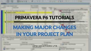 Primavera P6 Tutorial 3 : Making Major Changes in Your Plan