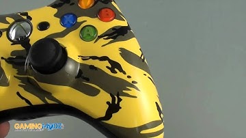 Yellow Camo Modded Xbox 360 Controller Exclusively from GamingModz.com
