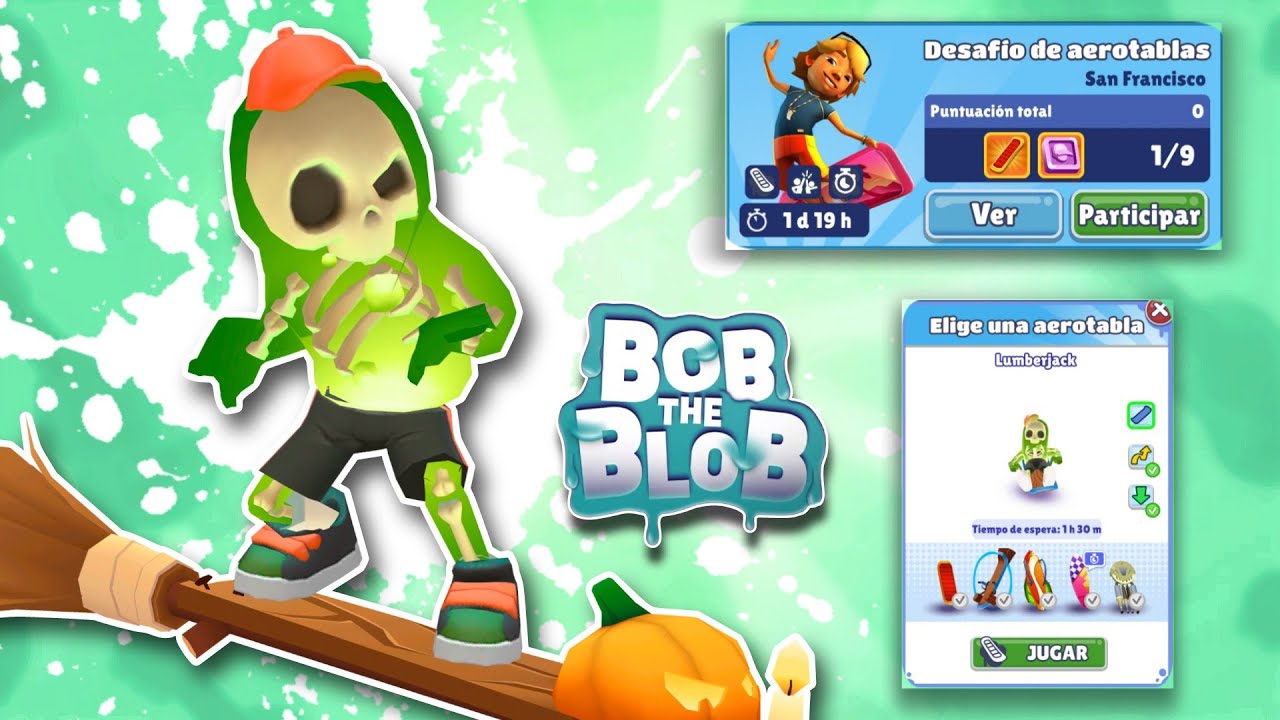 BOB THE BLOB PLAYS ON THE HOVERBOARD CHALLENGE SUBWAY SURFERS