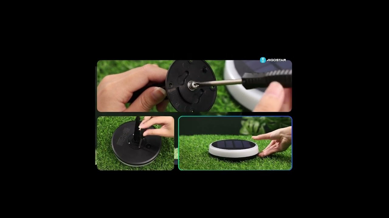 Solar Lawn Solcelle Lampe Med CCT LED Lys IP65 - Sort