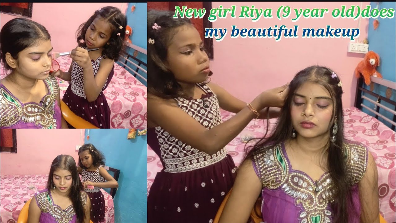 ASMR 😴for the first time A lil girl Riya does my amazing makeup 🖌️😲| for relaxation 😴