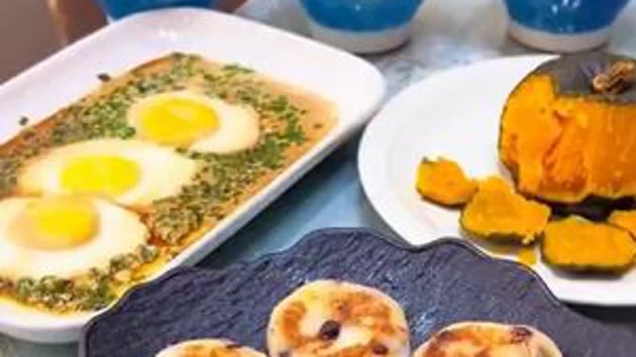 立春后可以多给孩子吃这个山药苹果奶酪饼，搭配酱油蒸蛋和紫薯拉花米糊，又是营养满满的一餐！#我的厨房日记 #早餐吃什么