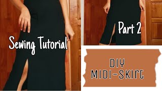 Diy Midi Skirt With Side Split Sewing Tutorial