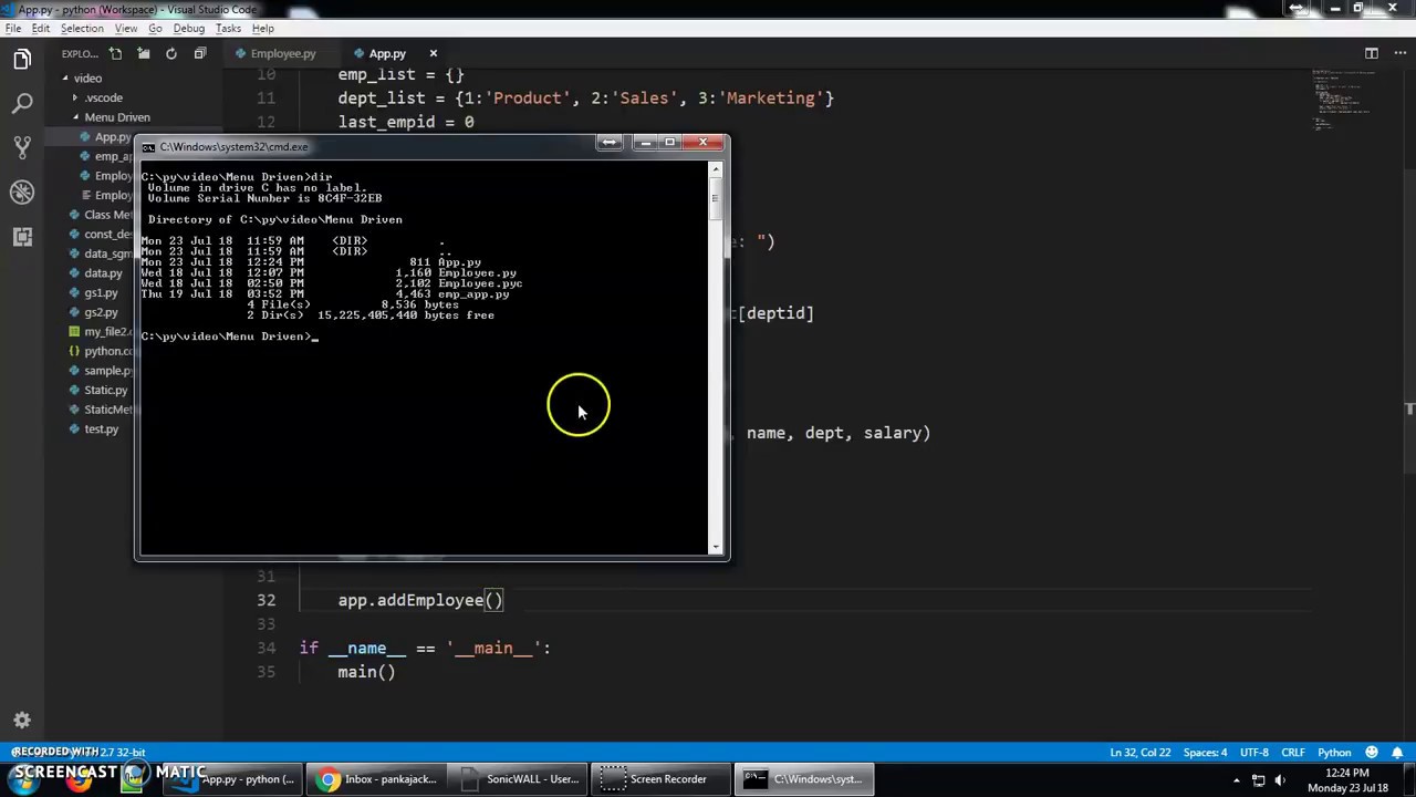 5 Menu Driven Program Employee App 2 - YouTube