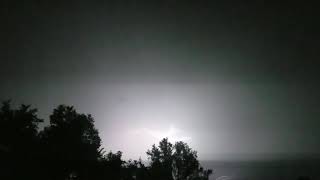 Flashes of Lightening Bolts Branching Across the Sky