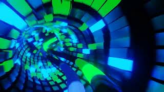 [1 HOUR] VJ Loop 3D Animation [1080HD] | Green & Blue Squares In a Tunnel Motion Screensaver