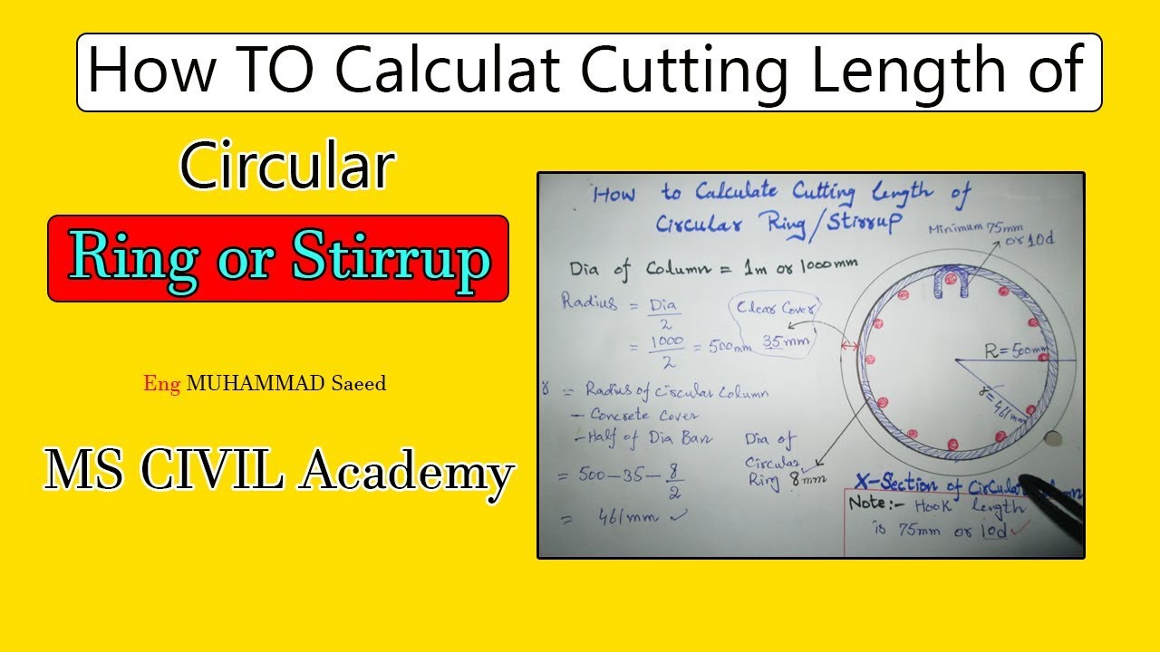 How to Calculate Cutting Length Of Circular Stirrups. - YouTube