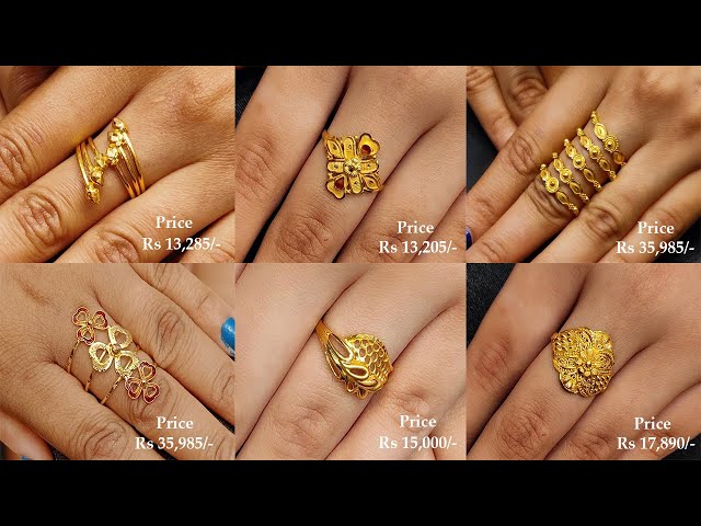 1 Gram Gold Ring for ladies & Girls wear with price 2 Gram Gold Ring  designs NewStylish Richlook#MAJ - YouTube