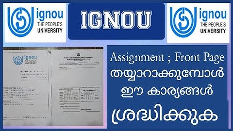 IGNOU EVALUATION SHEET & FRONT PAGE FILLING MALAYALAM | IGNOU KERALA | IGNOU MALAYALAM