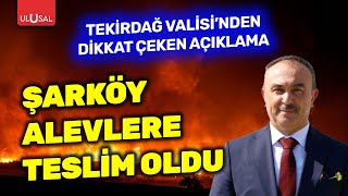 Şarköyde Korkunç Orman Yangını Tekirdağ Valisi Recep Soytürk Açıklama Yaptı