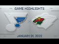 NHL Highlights | Blues vs. Wild - Jan 1, 2022