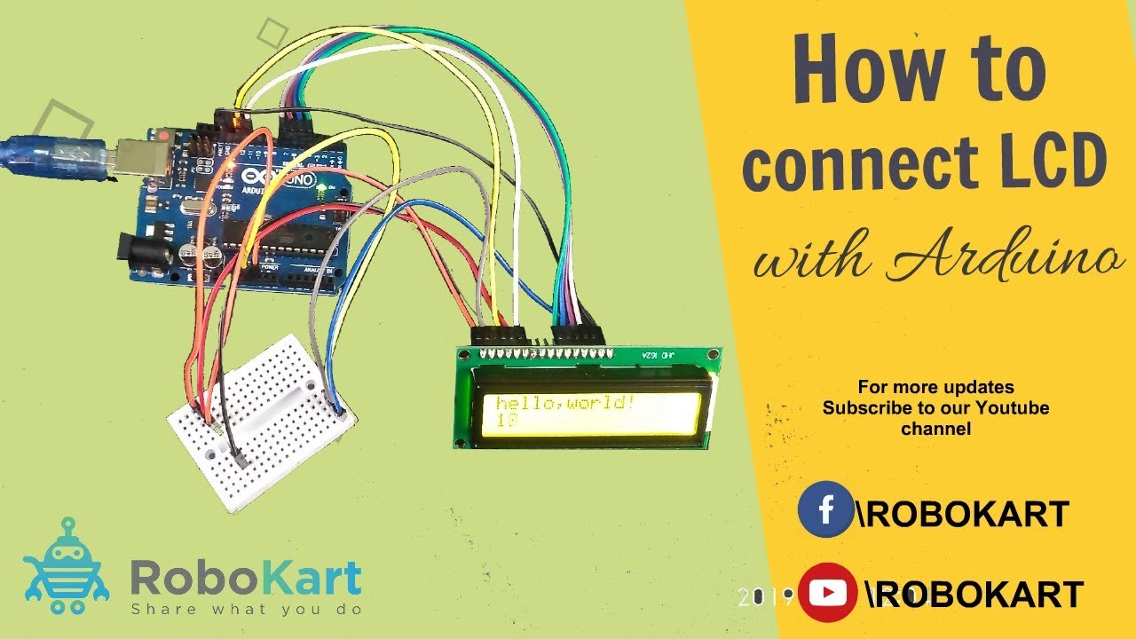 How to connect LCD with Arduino - YouTube