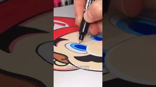 Drawing Super Mario with Posca Markers! #shorts