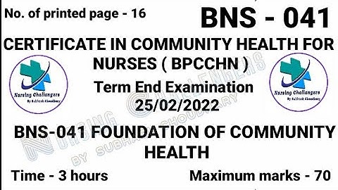 BPCCHN Paper Official Answer Key || BNS 041 Paper Answer Key  RUHS BPCCHN Paper #Nursing_Challengers