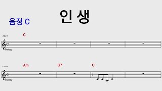 인생 C 모정애/통기타카포.오카리나 악보영상