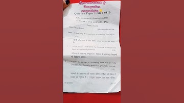 Guidance & Counselling Question  Paper B.ed( Semester -3) #admissionguidance #allsubjects