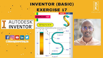 Inventor Basic Exercise 17 | Mechanical Engineering | CAD | For Beginners | BK Engineering