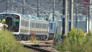 2021年10月20日 上越国境からの北風とともにやってきた! JR日光線用 新型電車E131系600番台 TN9・TN10編成 EF64 1032 牽引 、EF65 2091 入区 JR高崎操車場