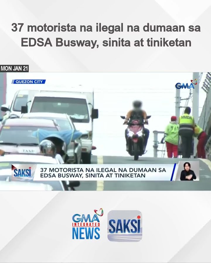 37 motorista na ilegal na dumaan sa EDSA Busway, sinita at tiniketan | Saksi