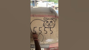 Draw a cat using 5555 #Art #chandanartacademy #Shorts