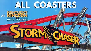 All Coasters at Kentucky Kingdom + On-Ride POVs + Storm Chaser - Front Seat Media