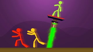 EXTREME DODGE THE BURNING LASER CHALLENGE! (Stick Fight)