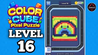 Color Cube : Pixel Puzzle Level 16 Walkthrough Solution