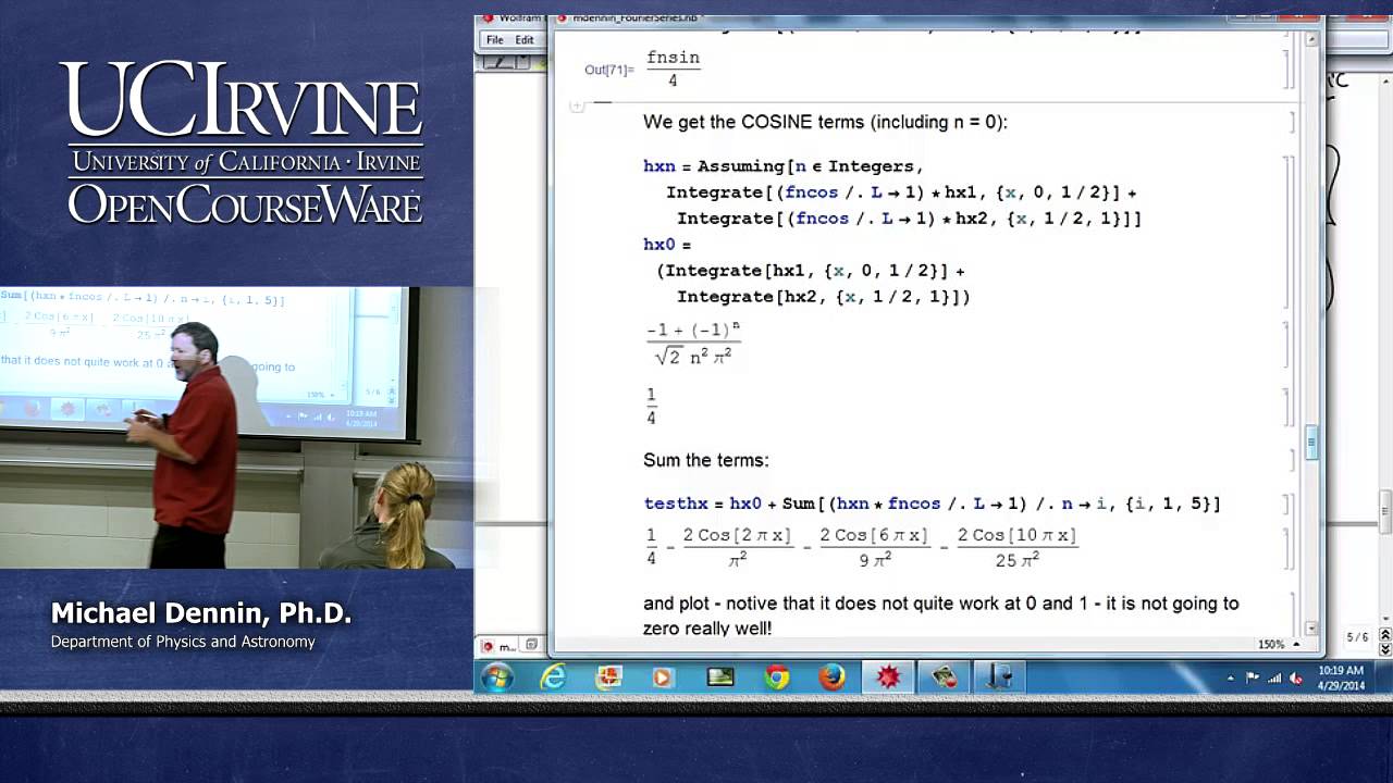 Physics 50. Math Methods. Lecture 10.3 physics classroom