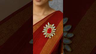 This Brooch Defines Class 🔥 | Elegant Saree Styling Idea #diy #jewelry # #jewellery