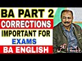BA English Part 2 Corrections | Easy Method to Solve | Important Corrections