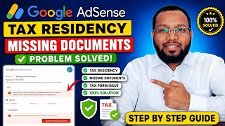 AdSense Tax Residency Error Fix 2026 Full Guide