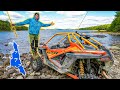 We FOUND a HIDDEN LAKE Loaded With FISH!! (RZR BACKWOODS Mission)